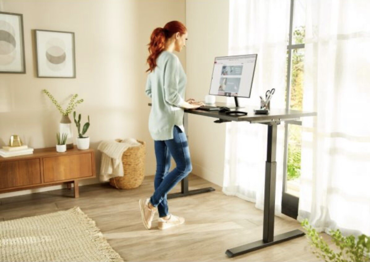 Realspace Magellan Pneumatic HeightAdjustable Standing Desk, 60"W