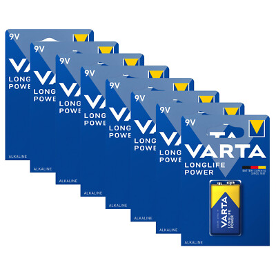 8 x Varta Long Life Power 9V E Block 6LP3146 MN 1604 4922 Alkaline Batterie