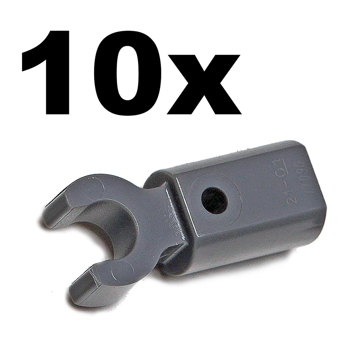 NEW LEGO Bar Length 1 Holder with Clip Dark Bluish Gray x10