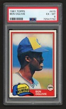 1981 TOPPS BEN OGLIVIE #415 MILWAUKEE BREWERS VINTAGE PSA 6 EXCELLENT-MINT