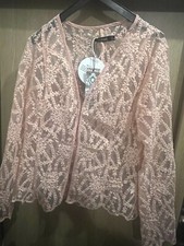 Boohoo pink lace blush shrug blazer Top size 10
