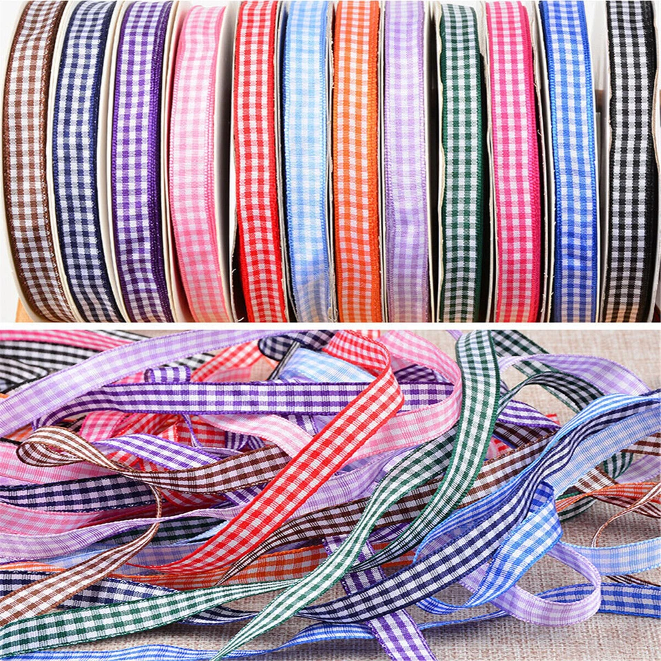 100cm Gift Wrapping Lattice Ribbon Plaid Bow Ribbon Polyester DIY Craft Supplies - Image 2 of 4