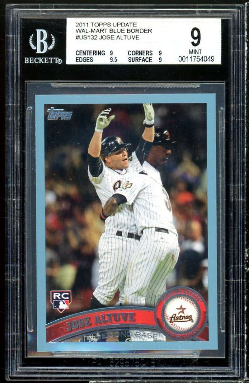 Jose Altuve Rookie Card 2011 Topps Update Wal-Mart Blue #US132 BGS 9 (9 9 9.5 9)
