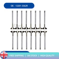 16Pcs Set of 8 Inlet Valves & 8 Exhaust Valves for Renault 1.2 16v TCe - H5F