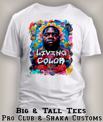 Biggie in Living Color Hip Hop Music Tribute Tee Shirt Street Wear Big Tall Sm - Picture 6 of 12