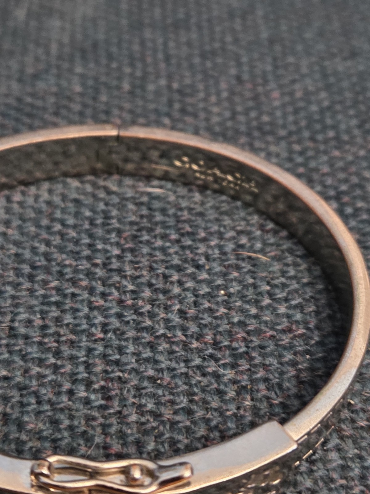 Vintage Coach Silvertone Solid Bangle Bracelet - image 2
