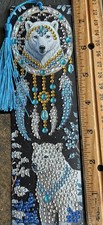 Handcrafted Diamond Art Design Bookmark With Tassel Thin Plastic