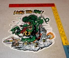 VINTAGE RATFINK CUSTOM SKATEBOARD CAR SURFBOARD 11 3/4" METAL GASOLINE OIL SIGN!