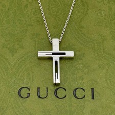 Collana unisex Gucci in argento 925 con croce 2-82-12 gioielli originali...