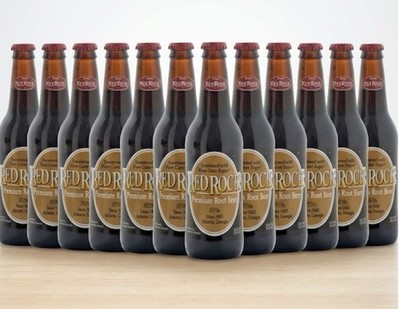 12 PACK! NEW! Red Rock Premium Root Beer, 12 oz Glass Bottles, FREE SHIPPING!