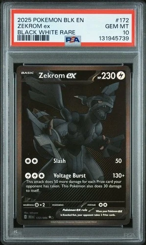 Pokemon Zekrom ex Black Bolt Black White Rare #172 PSA 10 Gem Mint