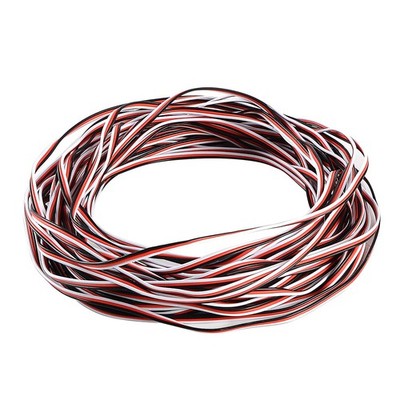 YXQ 26AWG Servo Cable 50 feet 3-pin Line for Futaba JR RC Black/Red/White