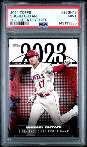 143133385 Shohei Ohtani 2024 Topps #23GH-13 2023 Greatest Hits PSA 9