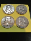 Franklin Silver Half Dollar Lot of 4: 1954 1954 1960 1963