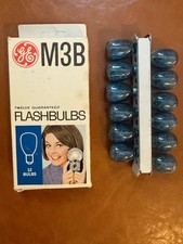  12 GE M3B USA Photoflash Blue Unfired Flash Bulbs - Vintage NOS