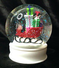 Christmas Holiday Snow Globe - Santa's Sleigh Loaded with Presents - Sparkles