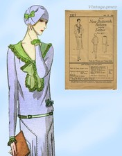 Butterick 2225: 1920s Uncut Misses Flapper Dress Sz 38 B Vintage Sewing Pattern