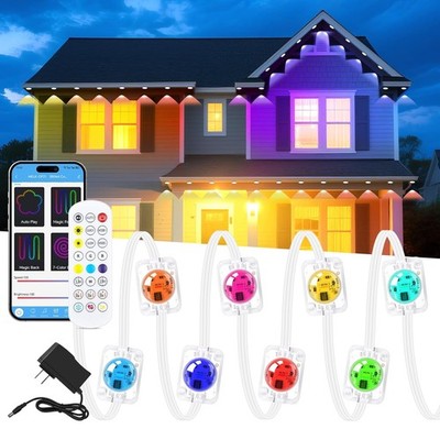 200ft RGB IC LED Permanent Outdoor Roof Eaves 24V Year Round Lighting Strip