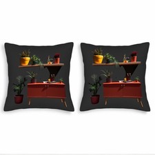 Set of 2 18x18in Throw Pillow Covers - Cozy Floral Pattern Cushion Cases