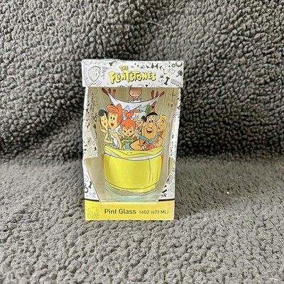 The Flintstones Drinking Glass 16oz Fred Wilma Barney Betty Dino Pebbles - NIB