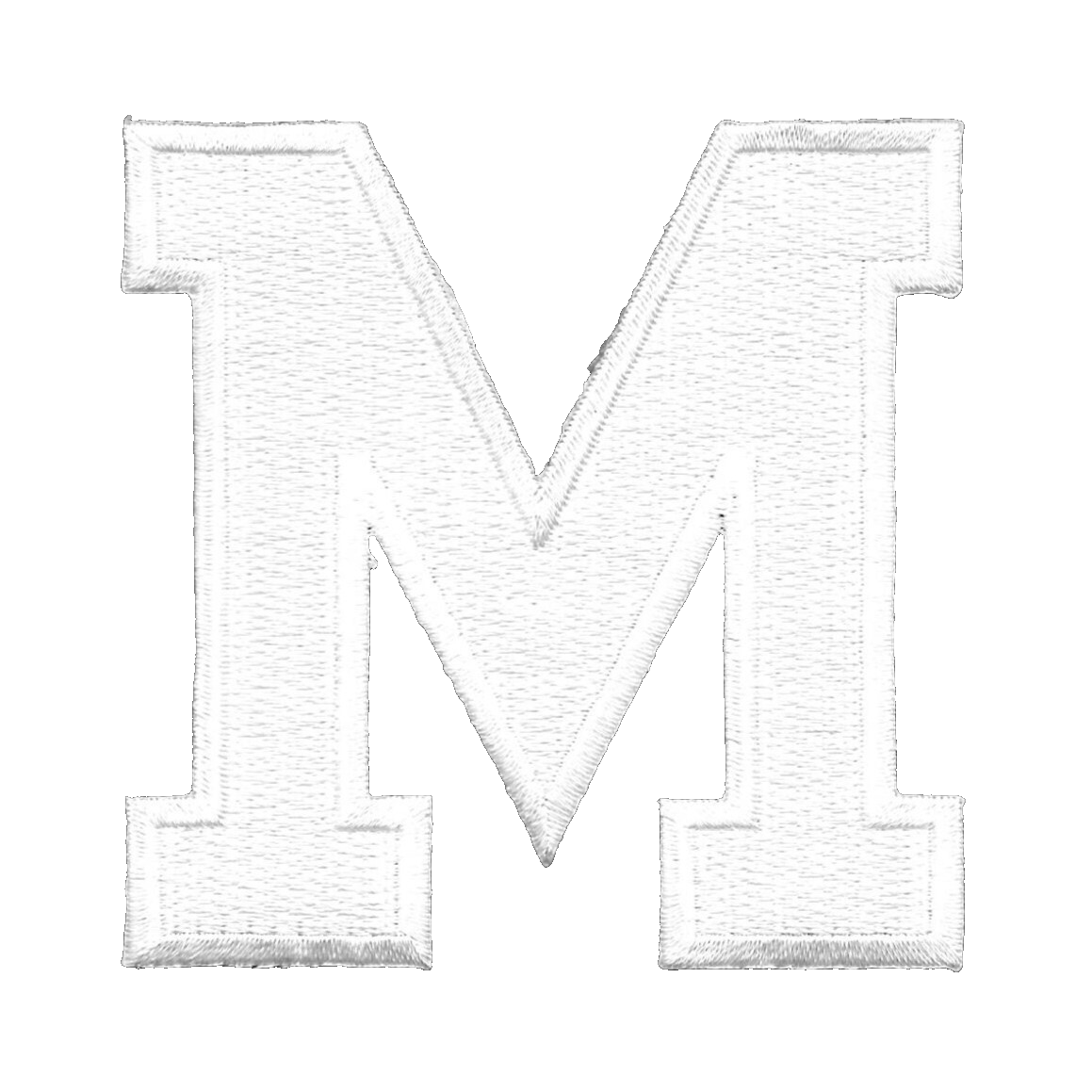 White Block Letter M Patch 3