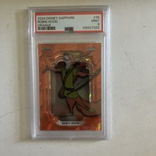 2024 Topps Chrome Disney Sapphire  #35 Robin Hood Orange Refractor /25 Psa 9