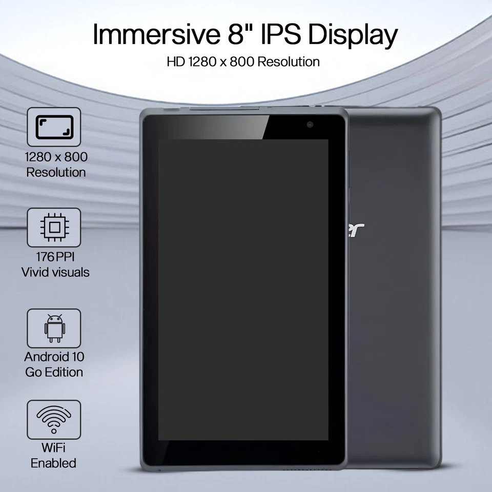 Acer ACTAB821 8" Tablet 16GB Storage Wi-Fi Quad-Core Grey Tab – Grade C - Image 4 of 4