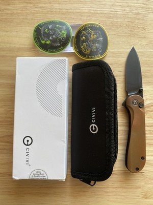 Civivi Elementum II Button Lock Nitro-V Blade with Flytanium Copper Scales