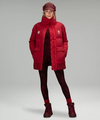 NWT Team Canada 22 Women Down Jacket COC Logo Dark Sport Red Sport Red Size Sz 6