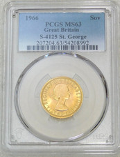 1966 Great Britain Gold Sovereign PCGS MS63 Just Graded New Holder PQ #N276