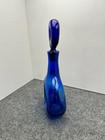 Blenko 5931 Wayne Husted Donut Decanter With Topper Blue With Factory Mark — photo 2