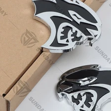 2x Chrome Black Fit For CHARGER Hellcat Right & Left Fender Emblems Badges Decal