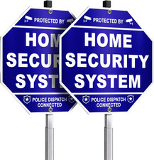 Protected by Home Security System Sign, 10 28" Reflective Aluminum Warning Signs