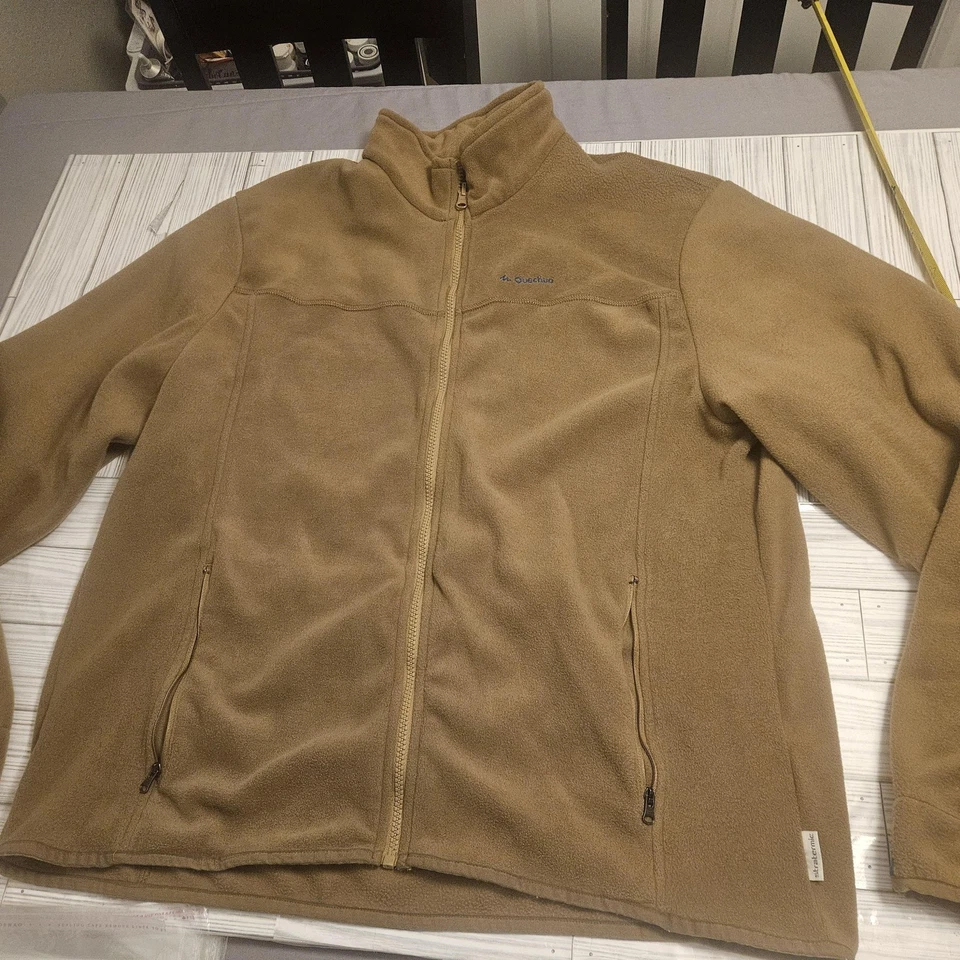 Chaqueta Quechua Para Hombres XL 2XL Marrón Polar Cremallera Completa Estratétmica Decatlón Senderismo Foto 2 de 4