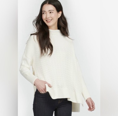 Barbour Guernsey Stitched Cape Sweater Cream Size Large