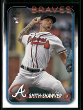 AJ Smith-Shawver 2024 Topps MLB Series 1 Rookie Card RC #117 Atlanta Braves. rookie card picture