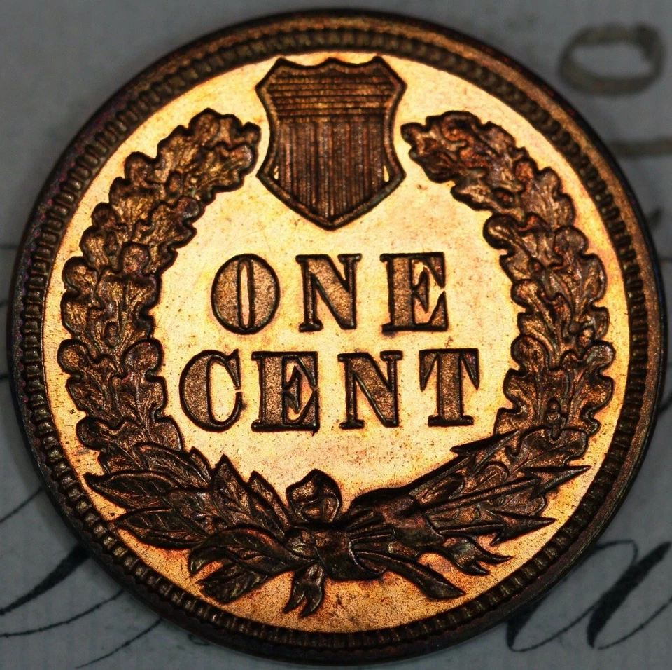 1894 CAMEO PRISTINE+ RED GEM PROOF INDIAN HEAD PENNY DC124 FROM MATTHEWS HOARD - Image 2 of 3