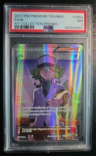 Pokemon Card - 2017 Trainer N 105a - XY Collection Promo Full Art - PSA 7 NM