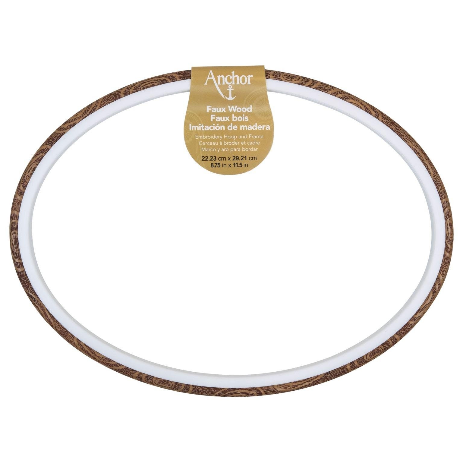 Anchor Faux Wood Oval Embroidery Hoop 12"-