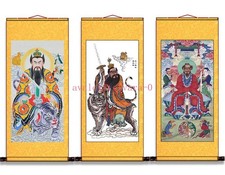 80 cm antico maestro cinese Zhang Daoling da appendere rotolo da parete dipinto ornamento