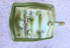 Vintage Nippon Hand-Painted Floral Two Piece Cheese Keeper