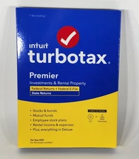Turbotax Premier 2021 Investments Rental Property Mac/Win NEW Sealed CD/Download