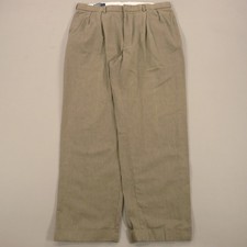 Polo Ralph Lauren Pants 36x32 Herringbone Twill Wide Leg Pleated Cuffed Trouser