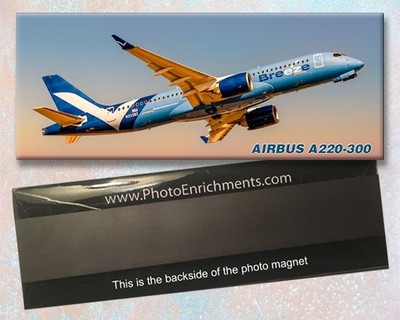 Breeze Airways Airbus A220-300 Handmade 2''x 5'' Fridge Magnet (PMT1793)