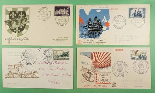 DR WHO 1950s FRANCE 4 FDC CACHET COMBO R22174