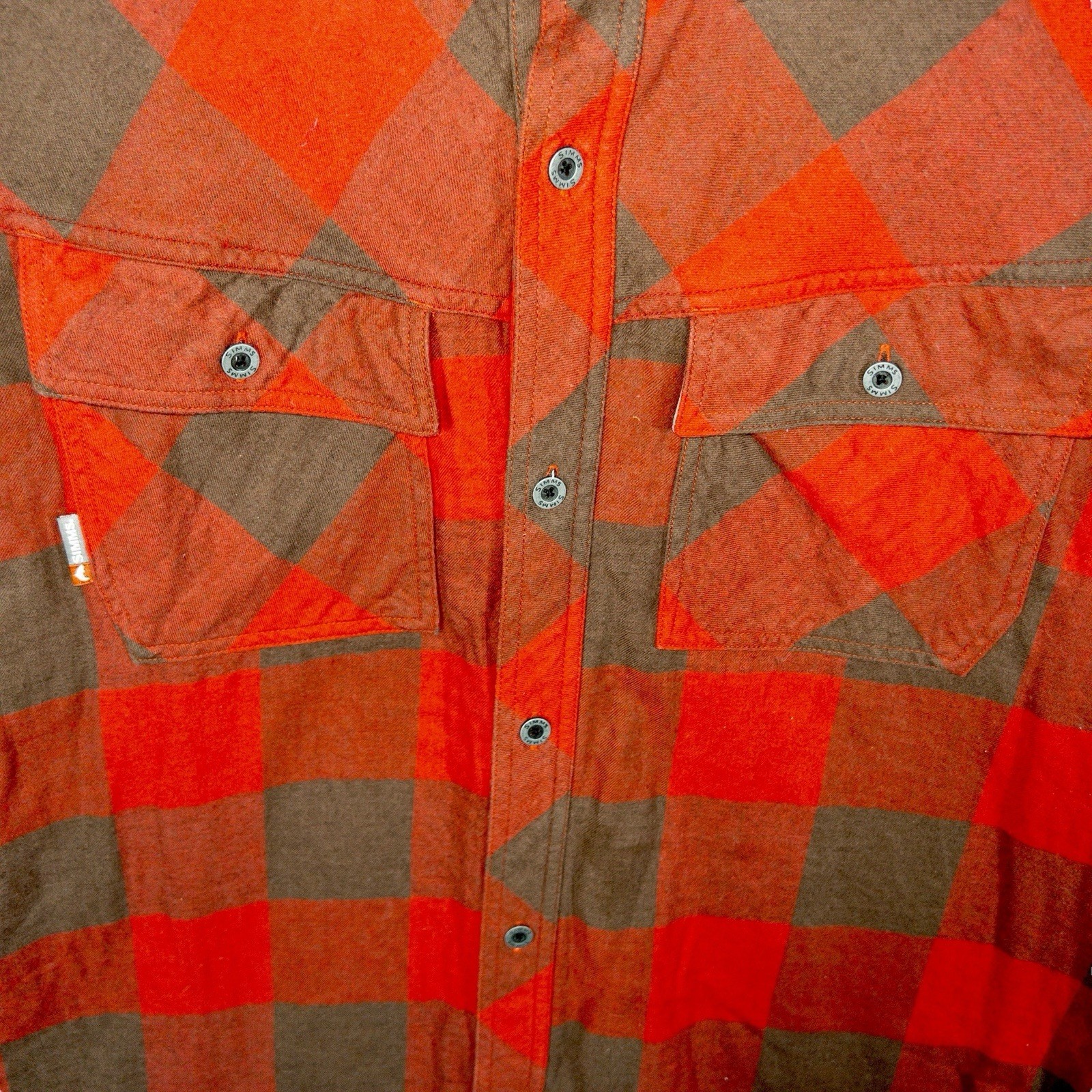 Simms Heavyweight Flannel Shacket Wool Cotton Ble… - image 4