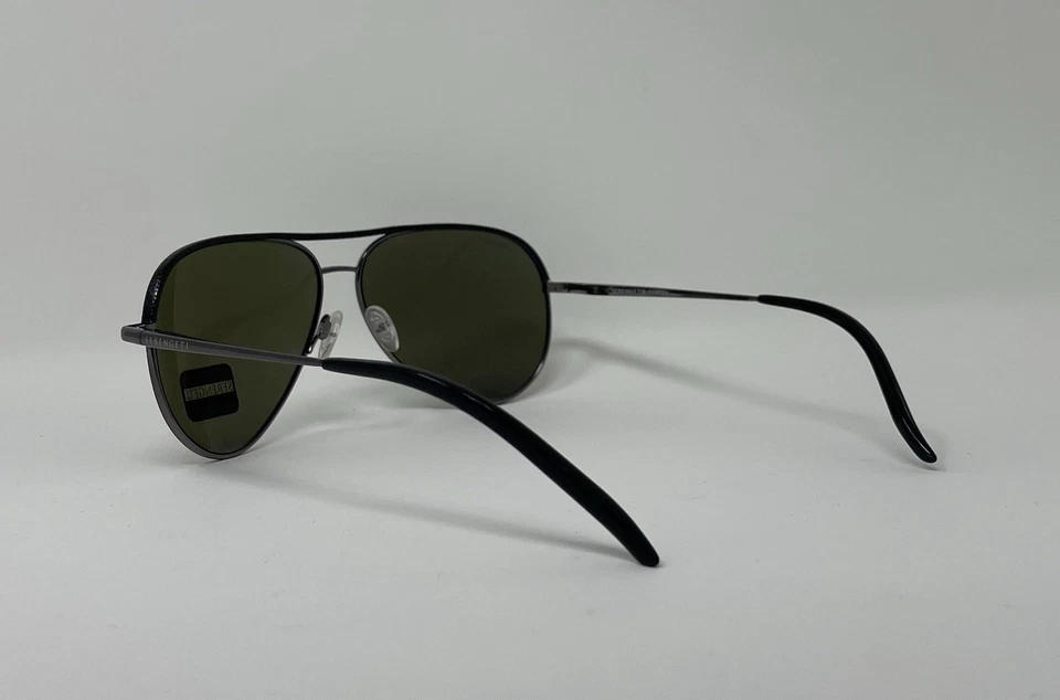 Gafas de sol Serengeti Carrera 8548 de cuero negro brillante bronce foto polar 59-13 Foto 3 de 3