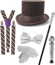 Chocolate Factory & Willy Wonka Adults Costume Fancy Dress World Book Day Outfit