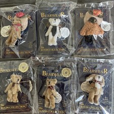 Lot 6 NOS Boyds Bear Bearwear Plush Pins T. F. Wuzzies
