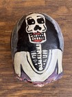 Hand Painted Mexican Folk Art  Skull Day of the Dead Clay 4" x 3" — photo 1